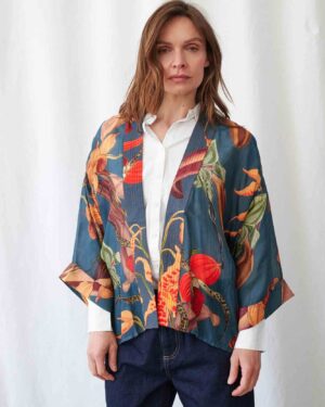 ONE HUNDRED STARS KIMONO ORCHID TEAL