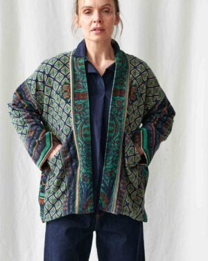 ONE HUNDRED STARS VELVET POCKET JACKET AMULET EMERALD