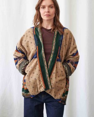 ONE HUNDRED STARS VELVET POCKET JACKET FLEUR DE LYS SAND