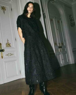 MOS MOSH REYA SEQUINS SKIRT BLACK