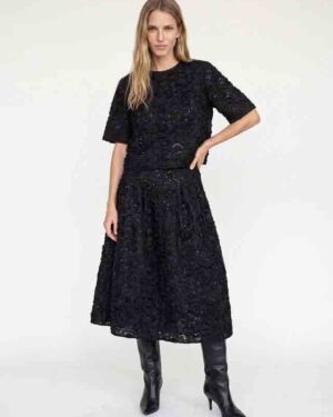 MOS MOSH REYA SEQUINS BACK TOP BLACK