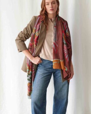 ONE HUNDRED STARS SCARF CRANE BROWN