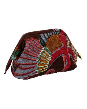 ONE HUNDRED STARS VELVET POUCH CRANE BROWN