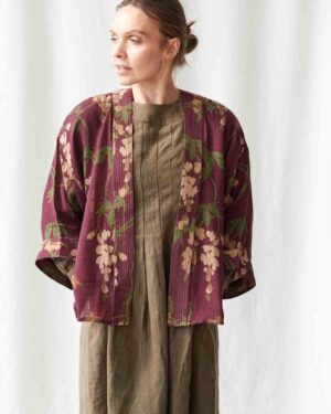 ONE HUNDREDSTARS WOOL KIMONO WISTERIA PLUM