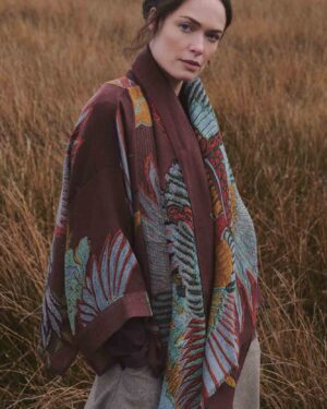 ONE HUNDRED STARS WOOL SCARF CRANE BROWN