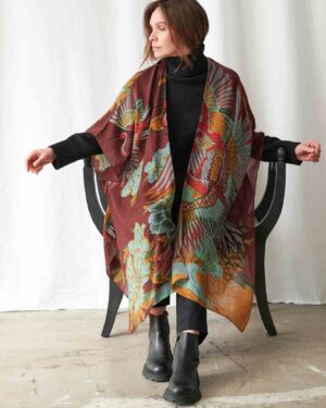 ONE HUNDRED STARS WOOL THROWOVER CRANE BROWN