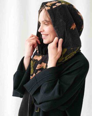 ONE HUNDRED STARS VELVET  HOOD WISTERIA BLACK