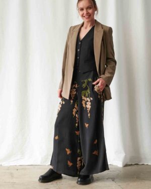 ONE HUNDRED STARS PALAZZO PANT WISTERIA BLACK