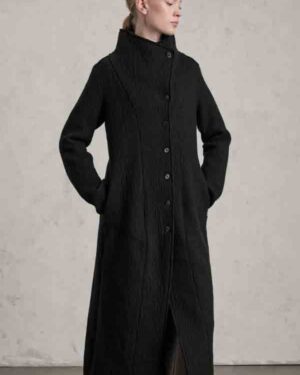 TRANSIT SLIM FIT WOOL COAT 332 BLACK